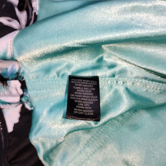 Anthropologie WHBM Black & Blue Strapless Floral Party Dress Machine Washable - Picture 4 of 10